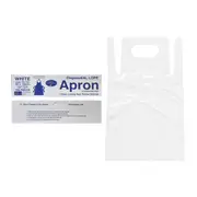 Livingstone Disposable White Apron Bib Type Recyclable LDPE Perforated 85 x 130cm 100 Roll