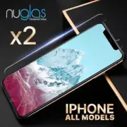 2x NUGLAS Tempered Glass Screen Protector For iPhone XS Max XR X 8 7 6s Plus 5s