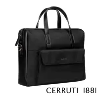 在飛比找momo購物網優惠-【Cerruti 1881】義大利頂級公事包/斜背包(黑色 