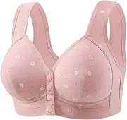 [Generic] Women Sports Bra Cup Middle and Elderly Underwear Without Wires Vest Large Size Women's Printed Bra 36 C