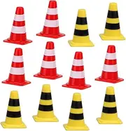 CIYODO 30pcs Simulation Roadblock Models Brightly Colored Traffic Scene Props for Cognitive Learning and Play Educational