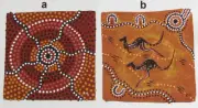 TWO Aboriginal Art Hand Painted Canvases - Dot Art and Contemporary Art
