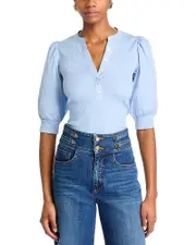 Veronica Beard Coralee Puffed Sleeve Top