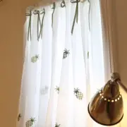 Pineapple Short Sheer Tulle Curtains Cafe Kitchen Small Voile Window Drapes Home