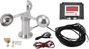 Tower Crane Wind Speed Meter Anemometer Alarm, Weather Station 3 Cup Design, 360° Measurement, Wide Range, USB 5V Power Supply, Alarm Function with Connection Cable, Power Cutoff