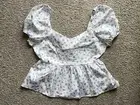 NWT Forever 21 Plus White Cropped Peplum Top Open Back Sz 1X