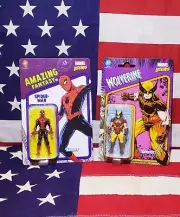 Marvel Legends: Amazing Fantasy Spider-Man and Wolverine Action Figures