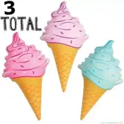 3 Inflatable Ice Cream Cones ~ 36" Inches ~ Birthday Party Wonka CandyLand Set
