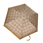 【COACH】C LOGO攜帶型抗UV折疊晴雨傘(卡其C)