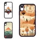 Anti fingerprint For iPhone XS 11 12 13 14 15 16 Pro Max mountain adventure boho