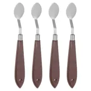 4pcs 22mm No.20 Painting Palette Knives Stainless Steel Spatula Red Wood Handle