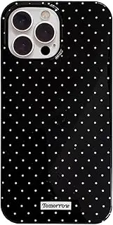 inewateri Compatible with iPhone 14 Pro Max Case with Cute Fashion Polka Dot Aesthetics Design Simple Cases for Soft TPU Slim Protection Cover-Black