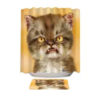Cool Cat Art Angry Furious Kitten Shower Curtain