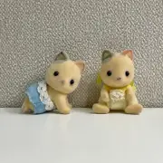 Sylvanian Families Whiskers Cat Twin Babies Calico Critter Epoch Rare