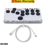 SallyBox Mini Arcade Fight Stick Game Controller w/ RGB LED Switches Key Caps
