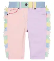 [Stella McCartney Kids] Stella McCartney Kids Baby fringed colorblock jeans M 3 multicoloured
