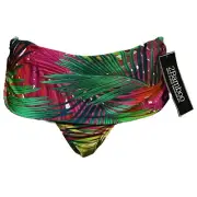 2Bamboo Bikini Bottom High Waisted Colorful Tropical Palm Leaf Vacay Beach NEW M