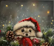 Christmas Hedgehog Art Mouse Pad Gift Cute Christmas Snow Santa Hat Computer