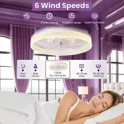 22'' Ceiling retractable Fan with Light Reversible, Dimmable LED, App & Remote