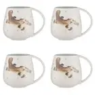 4x Ashdene WHT New Bone China Bush Buddies Platypus Snuggle 500ml Coffee/Tea Mug