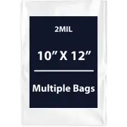 2Mil 10" X 12" | LDPE Clear Flat Poly Bags, Flexible & Durable | Multiple Bags