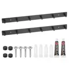 Coat Rack Wall Mount, 2 Pcs 16" Metal Chamfer Wall Hooks Rail with 6 Hooks