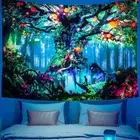 Blacklight Tapestry UV Reactive Tree of Life Tapestry Wall Hanging, Fantasy