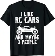 X.Style I Like RC Cars and Maybe 3 People Antisocial RC Cars ds1158 T-Shirt (L) Black
