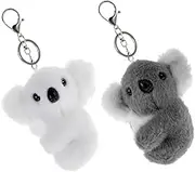 2pcs Adorable Plush Keychain Cute Backpack Pendant Bag Charm present for Women Soft Ornament for Keys Bags Realistic Doll Decor