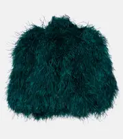[Dolce & Gabbana] Dolce & Gabbana Feather-trimmed cape AU 8 pink