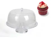 Acrylic Cake Stand w Lid Cover 34x23cm