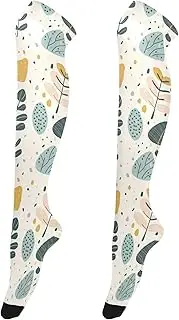 [Caihoyu] Women Thigh Socks Lightweight Long Knee High Stockings Thigh Highs Socks for Daily Office Wear Cats and Plants, Cats and Plants