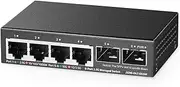 Binardat 4 Port 2.5G Web Managed Switch with 2x10G SFP, Ultra-Mini Size, Support Trunk/LACP/VLAN/QOS, Metal Multi-Gigabit Desktop/Wallmount Network Switch