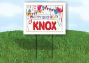 KNOX HAPPY BIRTHDAY BALLOONS 18 in x 24 in Yard Sign Road Sign with Stand