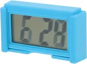 GARVALON Silent Desktop Clock Stick on Clock Car Dashboard Digital Clock Small Clock Air Vent Clock Office Table Clock Vehicle Adhesive Clock Mini Digital Clock Mini Clock Sky-Blue Plastic