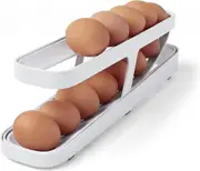 Egg Rack Egg Dispenser Automatic Rolling Egg Tray 2 Tier Egg Dispenser Refrigerator Egg Holder