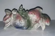 Ceramic Lusterware Pearlised Twin Goldfishes 7.5”