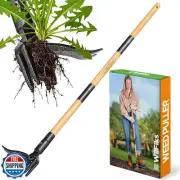 Weed Puller Tool, Stand Up Heavy Duty Weed Remover Tool with Long Handle, Foo