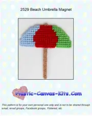Beach Umbrella Magnet - Plastic Canvas Pattern or Kit