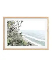 [Profile Australia] Australian Made Wategos Banksia View Art Print A2 in Natural Frame