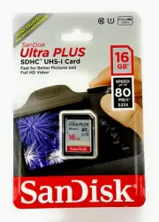 SanDisk 16GB Ultra Plus SDHC Class 10 SD Flash Memory Card 80MB/s Camera Drone
