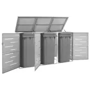 Triple Wheelie Bin Shed 2070 x 775 x 1150 mm Stainless Steel