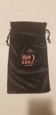 Adam & Eve Black Red Velvet Storage Bag Drawstring Pouch Case 7x13 in.
