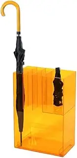 MLYAYE Creative Acrylic Umbrella Holder, Household Hotel Indoor Corridor Entrance Umbrella Storage with Removable Drip Tray, Umbrella Bucket Large Capacity(Yellow,33x19.5x48cm)