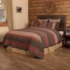 Beckham Luxury King Patchwork Quilt. VHC Brands. Red, Black, Tan