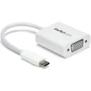 StarTech.com USB-C to VGA Adapter - White - Thunderbolt 3 Compatible - USB C Adapter - USB Type C to VGA Dongle Converter - 1 x