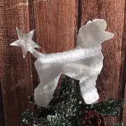 Poodle, Star, Dog Christmas Tree Topper, Wreath Decor, Holiday, Metal, Sport Cut