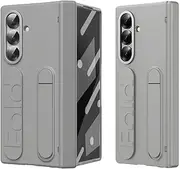 Jarttarn Compatible with Galaxy Z Fold 7 2025 Case with Screen Protector & Adjustable Stand & Hand Strap, Frosted PC Shockproof Cover Hinge Case for Z Fold 7 (Gray)