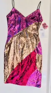 Aidan Mattox *NWT* PAID $395 Full Sequin Multicolor Party/ Cocktail Dress SZ 2