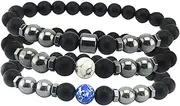 BESTYASH 3pcs Magnetic Agate Bead Bracelet White Turquoise Spiritual Charm Unisex Wrist Jewelry